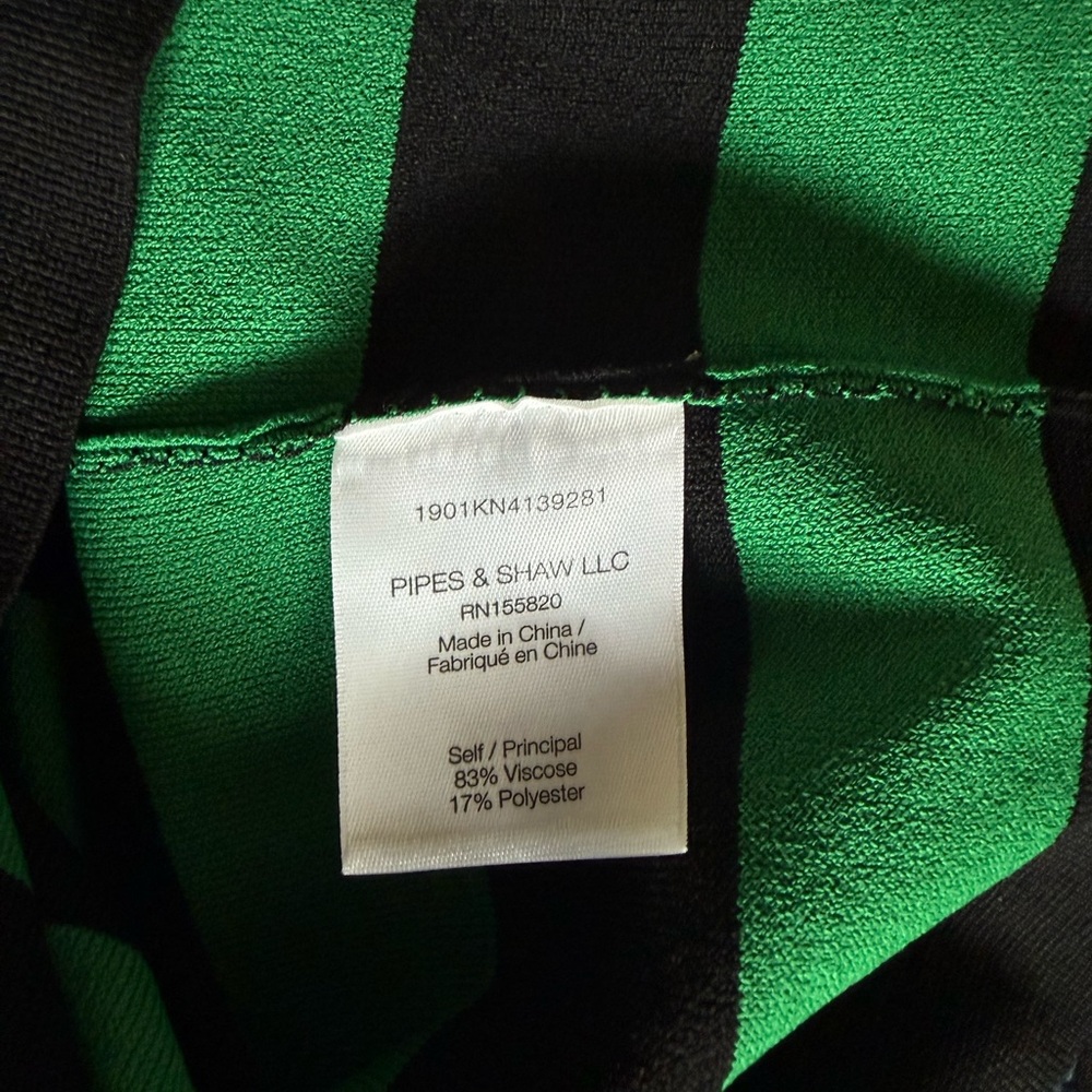 Veronica Beard Green and Black Striped cropped sweater - Picture 4 of 4